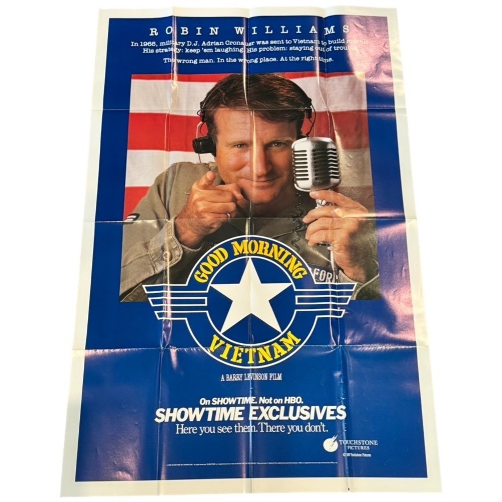 Vintage 1987 Good Morning Vietnam Movie Poster Robin Williams Showtime Exclusive